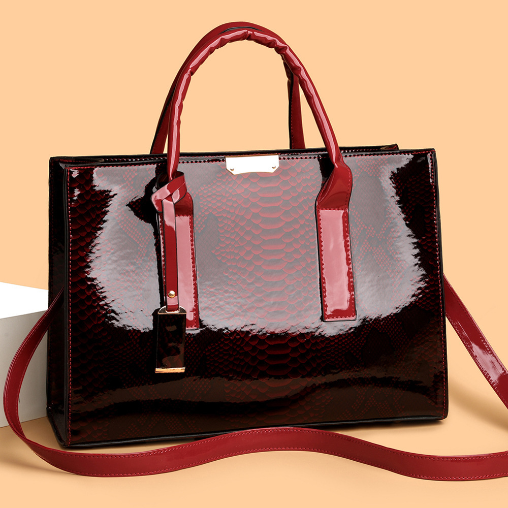 Cross-Border European and American New Snake Pattern Simple Foreign Trade Handbag Large Capacity Fashion Classic Versatile Shoulder Crossbody Women's Bag