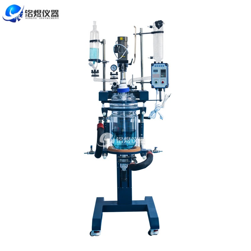 Laboratory Digital Display Glass Jacketed Kettle Constant Temperature Stainless Steel Distillation Negative Pressure Purification Double-Layer Glass Reactor