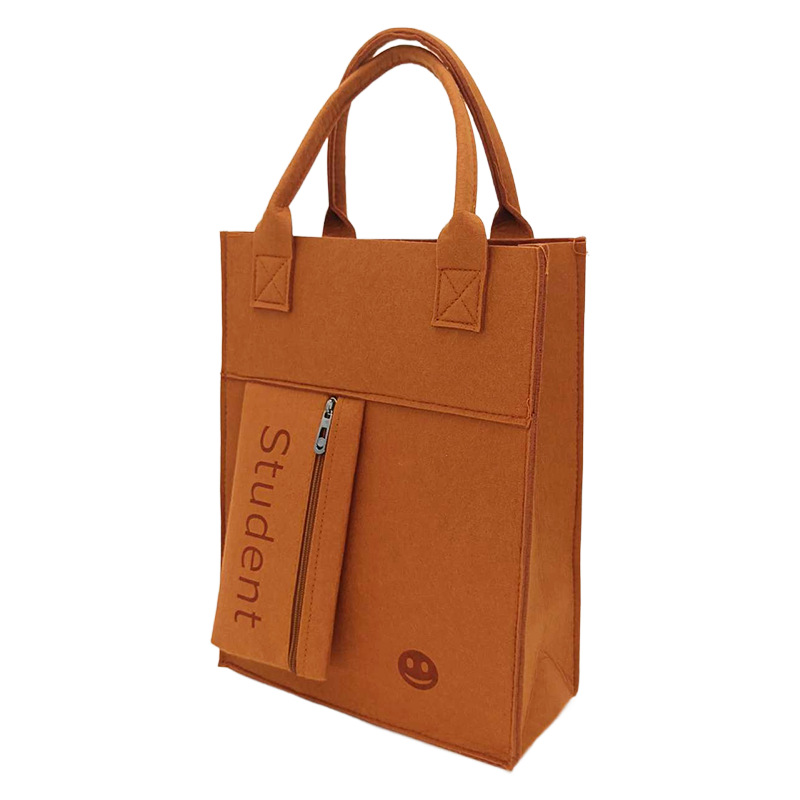 Wholesale Felt Summer Vacation Student Tutoring Bag Handbag Tutoring Class Portable School Bag Printable Logo Textbook Bag Pencil Bag