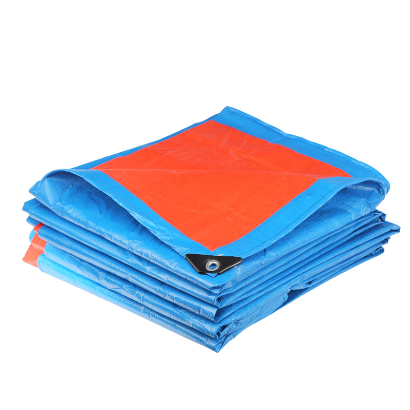 Wholesale Customizable 130g150 Blue Orange Tarpaulin Thickeneded Outdoor Rainproof and Sunproof Pe Plastic Yard Cover