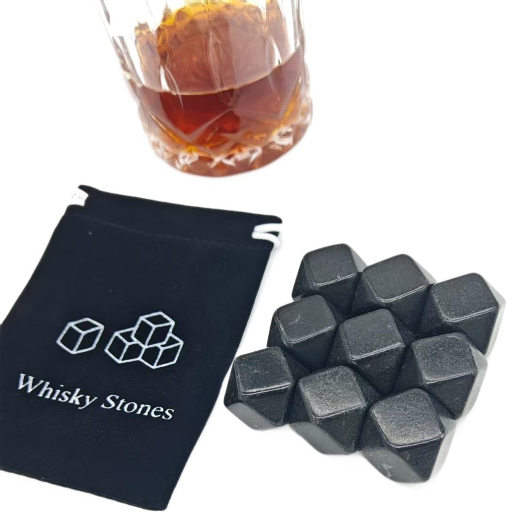 Ice wine stone octahedral whisky stones ice stone whiskey stone black bright shaped