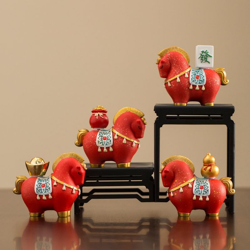 Chinese-Style Horse Ornament for Office Desk, Tea Table Decoration, Wealth-Attracting Craft with a High-End Feel, Birthday Gift