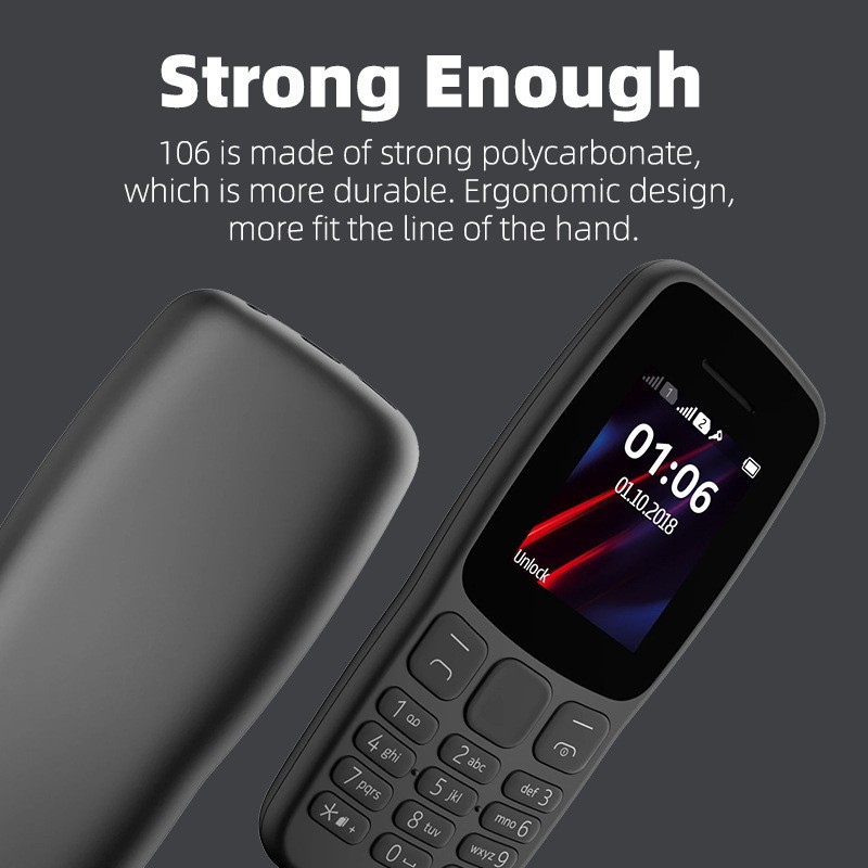 Cross-Border Hot Selling 106 Elderly Machine Straight Button Elderly Machine Student Mobile Phone Super Long Standby 2g Functional Machine Wholesale