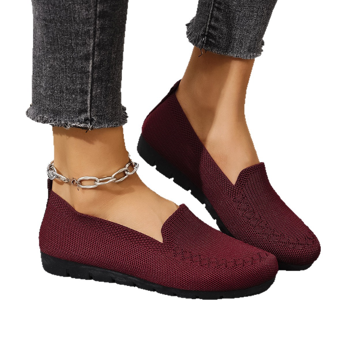 Large Size Old Beijing Cloth Shoes for Women New Spring and Summer Breathable Fly Woven Mesh Shoes Shallow Mouth Breathable Non-Slip Elderly Mother's Shoes