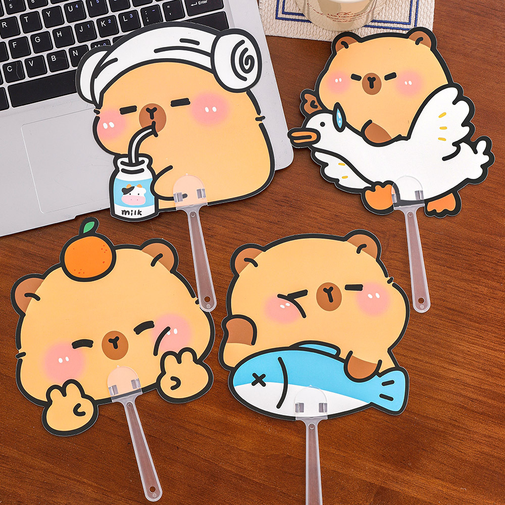 Capibala Shapes Fan Summer Cartoon Capybara Hand-held Small Fan Cute Push Small Gift Children's Fan
