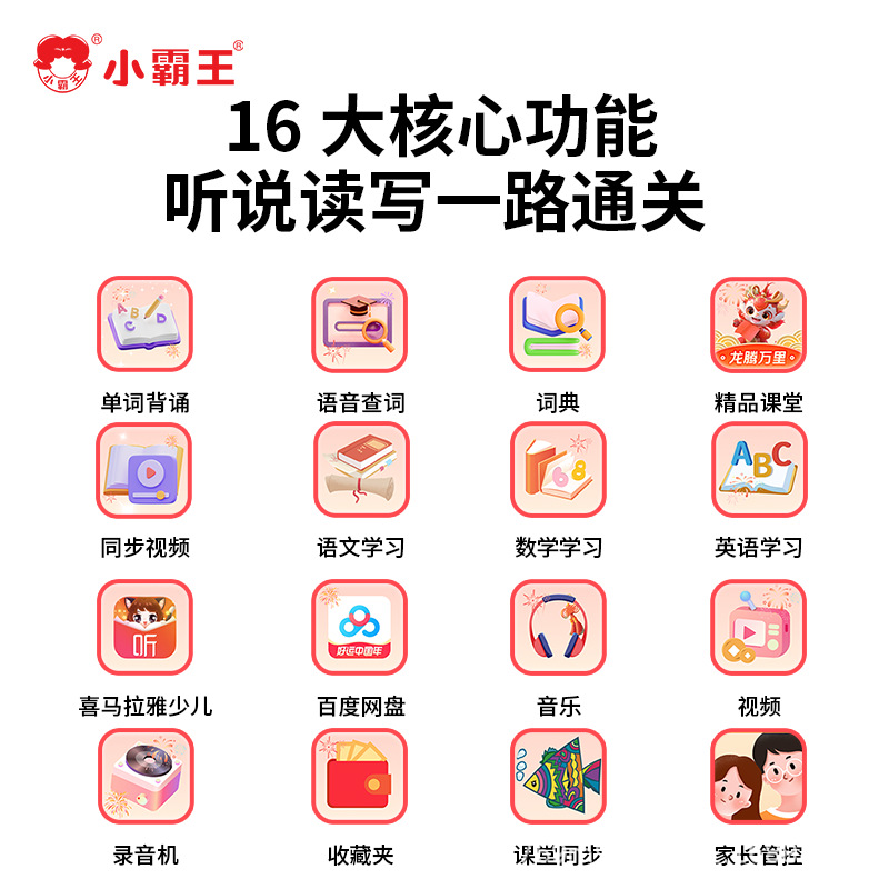 Xiaobawang Learning Machine English Listening Walkman Artifact Universal Ear-Reading Repeater for Primary School, Junior High School and High School Students