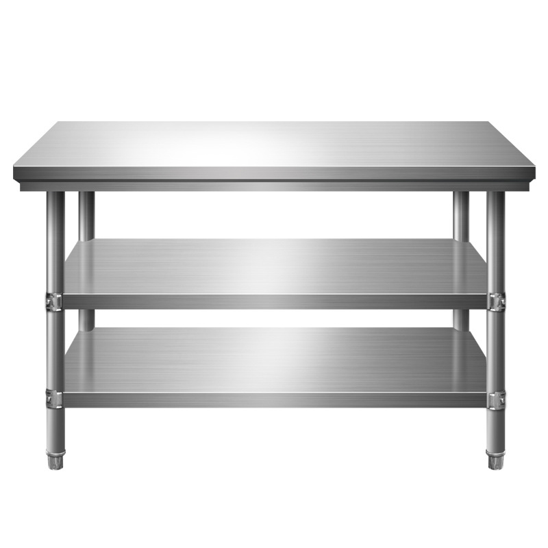 Free shipping disassembly and assembly double-layer three-layer stainless steel workbench table cabinet hotel kitchen console packaging countertop countertop
