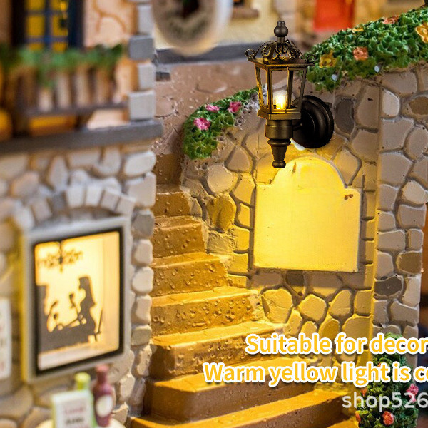 1:12 dollhouse dollhouse Mini (black Metal Wall Lamp LED) Indoor and Outdoor Decorative Ornaments