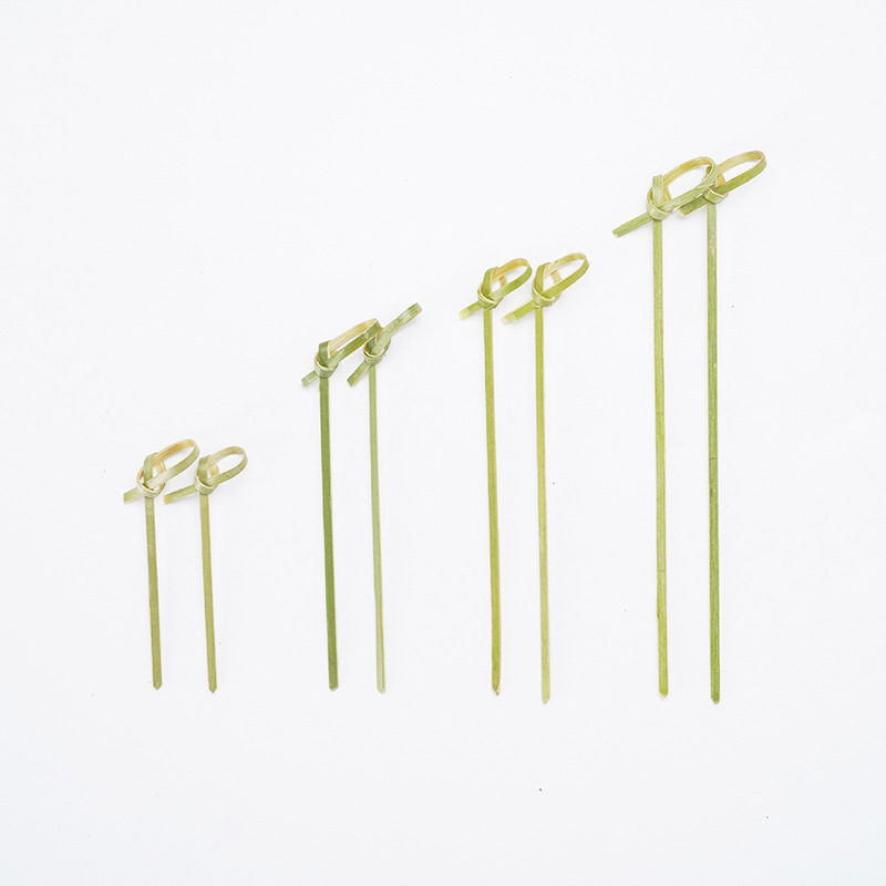 Disposable Blue-skinned Flower Knotted Fruit Picks 100 Pieces/pack Home Decoration Fruit Bamboo Picks