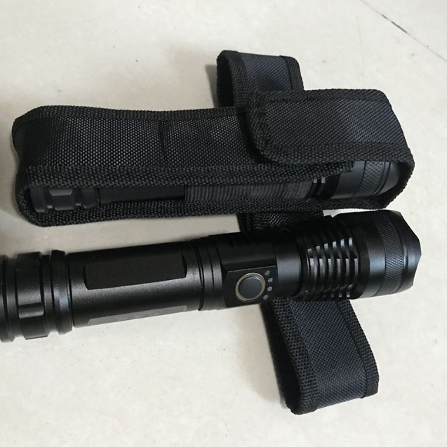 Фонарик с сильным светом, тканевый чехол, 20 см, поясной ремешок, новый тканевый мешок, высококачественный композитный материал, заводская доставка в одном изделии