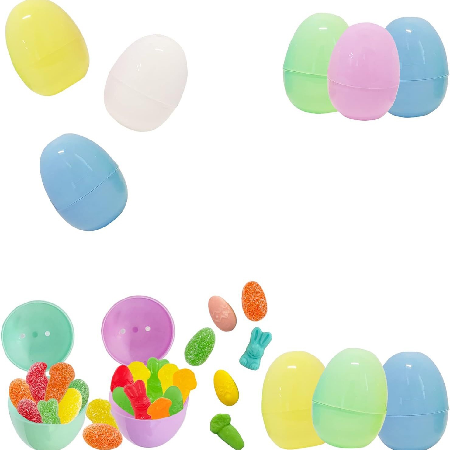 2.25-inch Easter eggshell egg plastic opening decoration twisted egg color eggshell small eggshell plastic egg