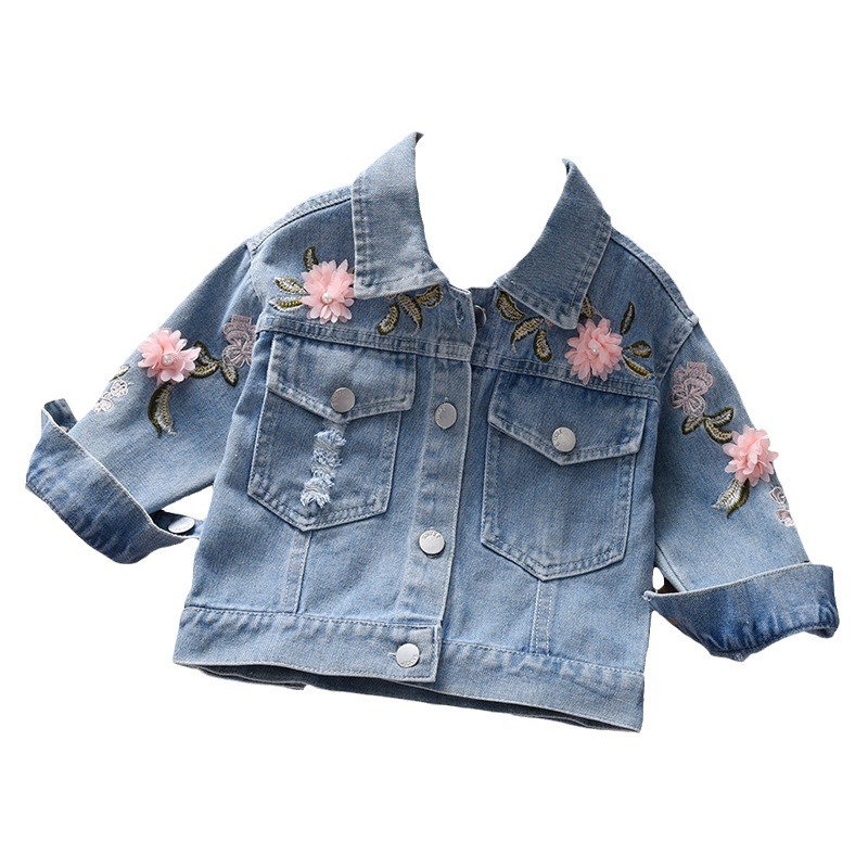 Girls Denim Tops Spring and Autumn 2025 New Children's Autumn Clothes Cute Korean Style Little Girls Casual Tops Top