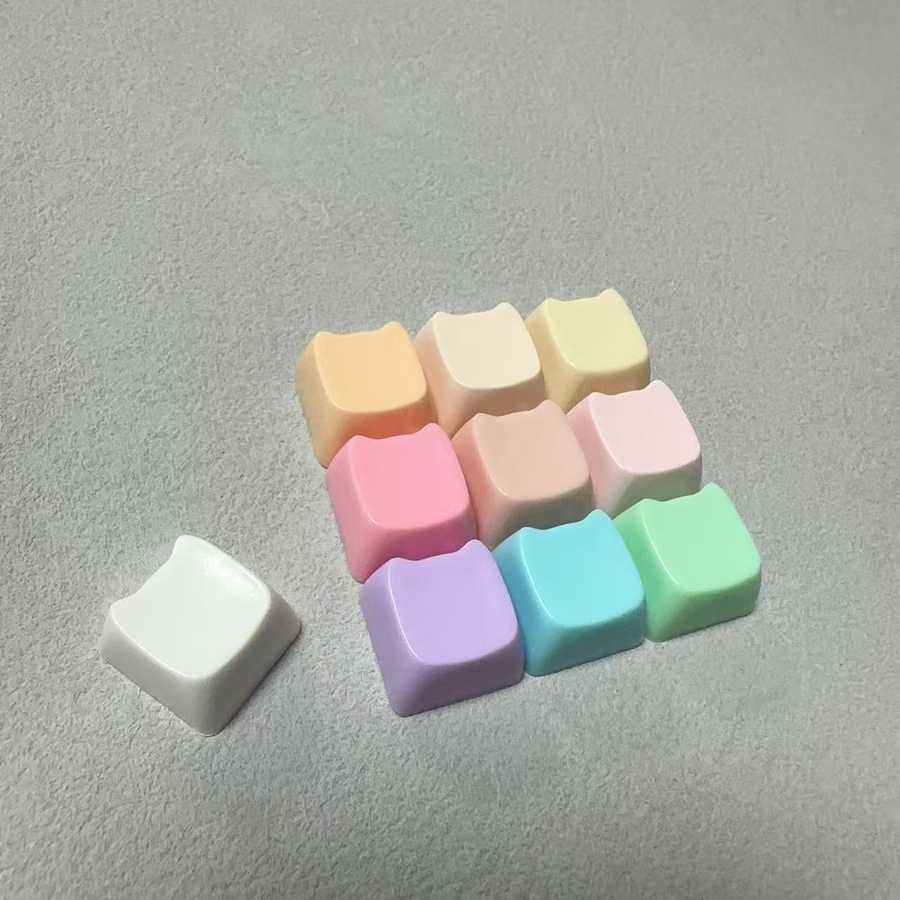 Xda Multi-Color Keycap Abs Cap Pc High-Transparency Cap Round Cap m Bean Cat Head Cap Bear Cap Heart Cap Cat Claw Silicone Cap