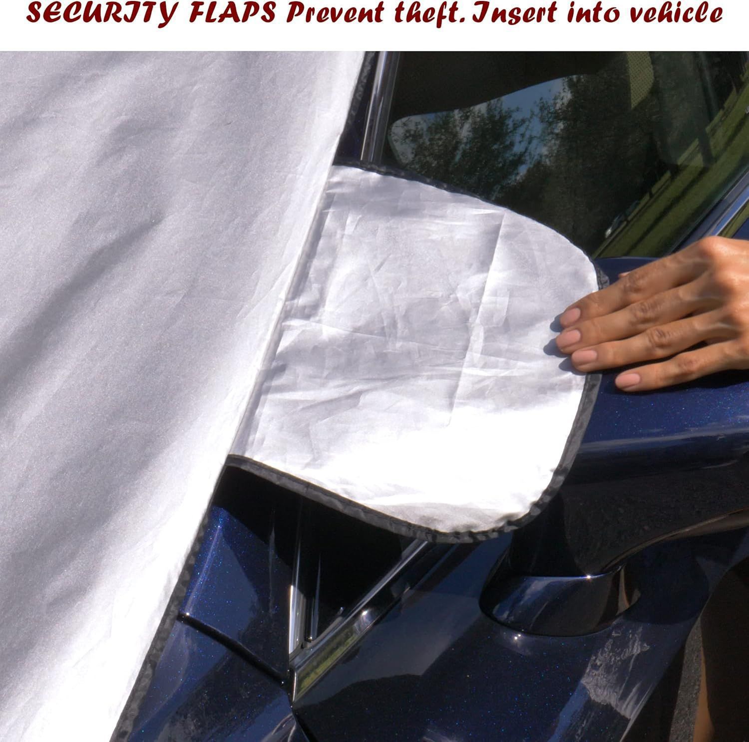 All-Weather Heavy Duty & Reversible Snow Shield Glass Protector for Any Car with Anti-Theft Panel