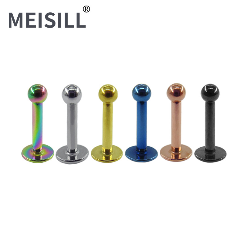 Meier Stainless Steel Lip Nail External Teeth Lip Nail Conventional Ear Bone Nail European and American Basic Ear Nail Human Puncture Jewelry Factory