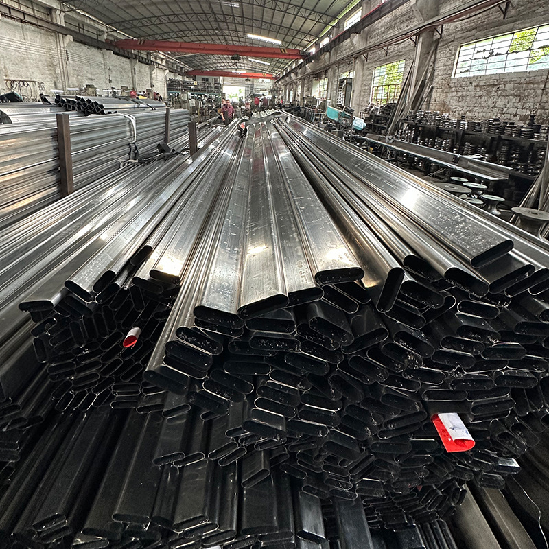 Manufacturer Customizes 304 Stainless Steel Flat Oval Tubes and Stainless Steel Tubes, and 304 Stainless Steel Rectangular Tubes for Stair Handrails