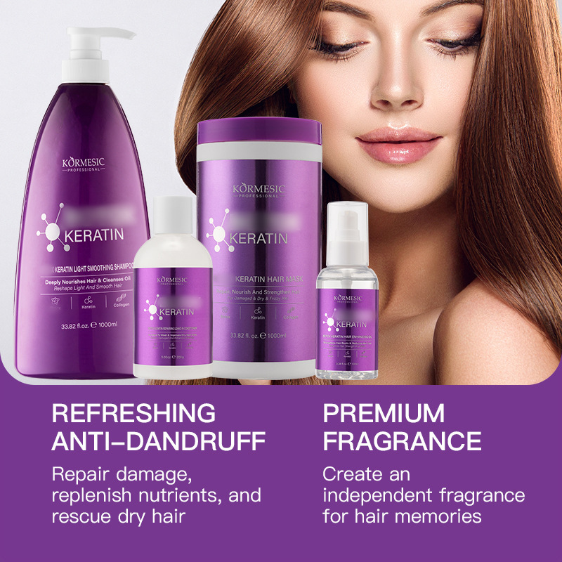 Kormesic Full English Keratin Large Capacity Shampoo Shampoo Hair Mask Cross-Border Export Manufacturer Wholesale