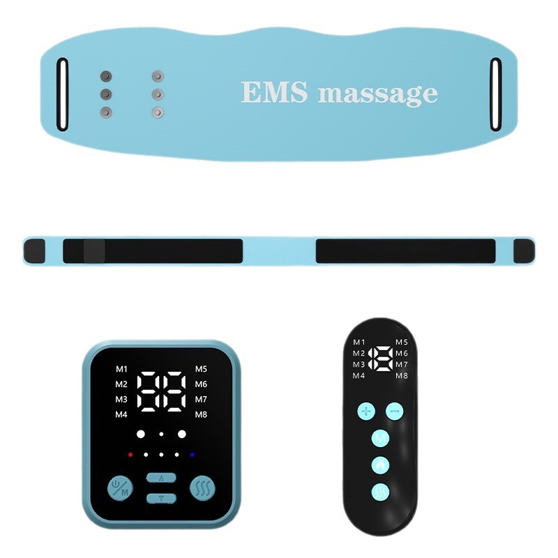 Cross-Border Ems Microcurrent Slim Belly Vibration Fat Burning Artifact Lazy Home Fitness Training Heating Shaping Belt
