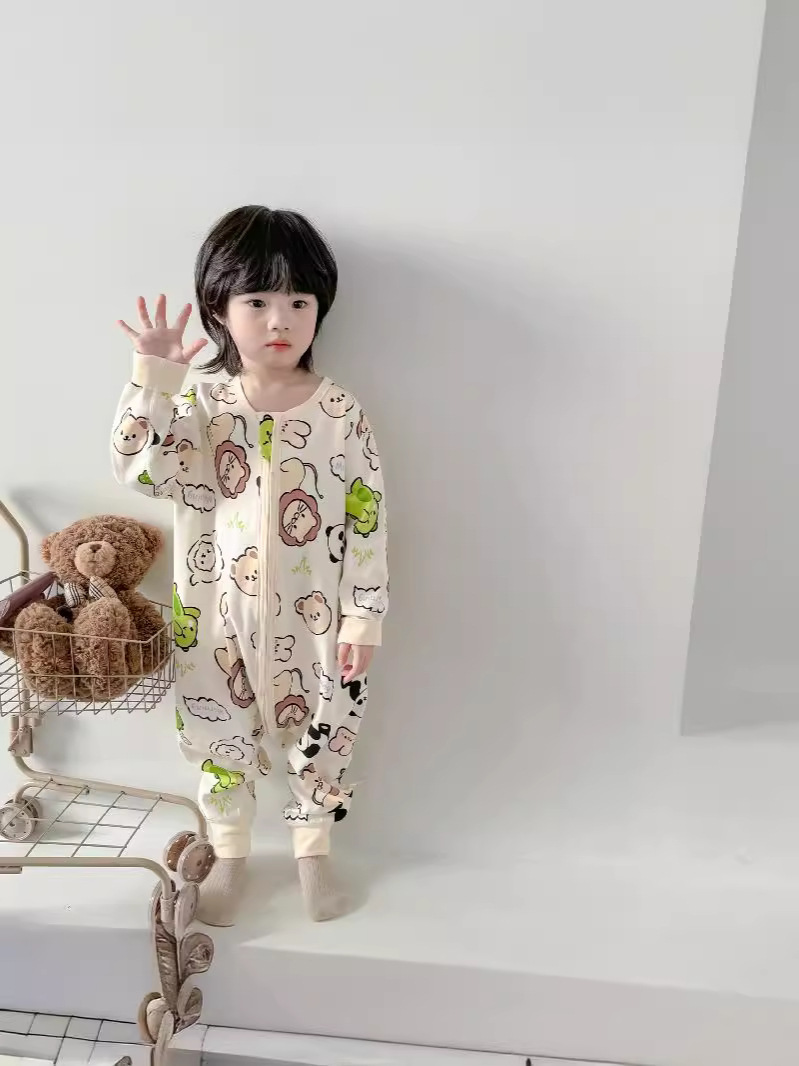 24 Four Seasons baby children seamless long sleeve sleeping bag jumpsuit anti-kick quilt air conditioning clothes romper