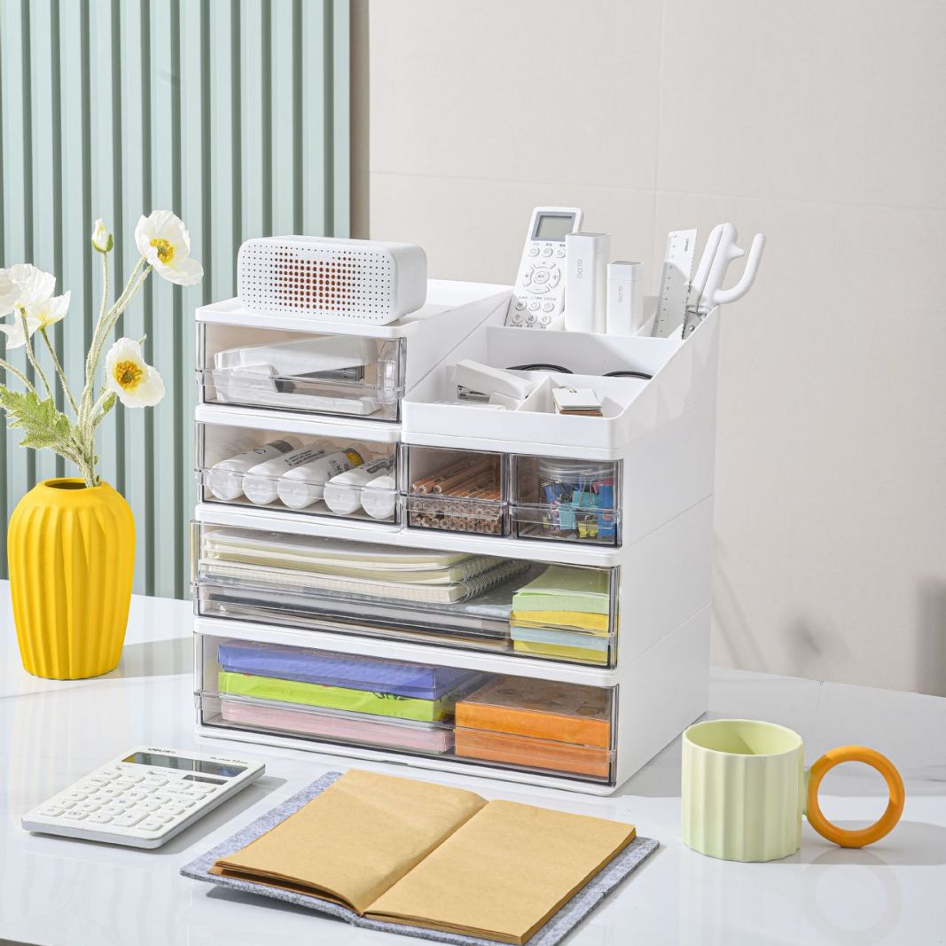 Large Capacity Drawer Desktop Storage Box Office Desk File Organizer A4 Paper Rack Storage Box