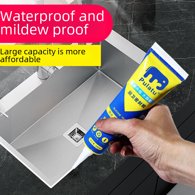 Sealant waterproof mildew-proof kitchen and bathroom installation glue structure white ceramic tile seam filling white glue toilet glue glass glue