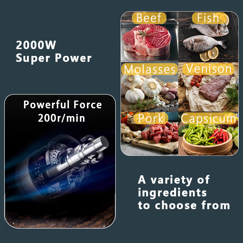 Cross-Border Meatgrinder Household Electric Meat Grinder Fully Automatic American Standard Sausage Filling Multi-Purpose Silent