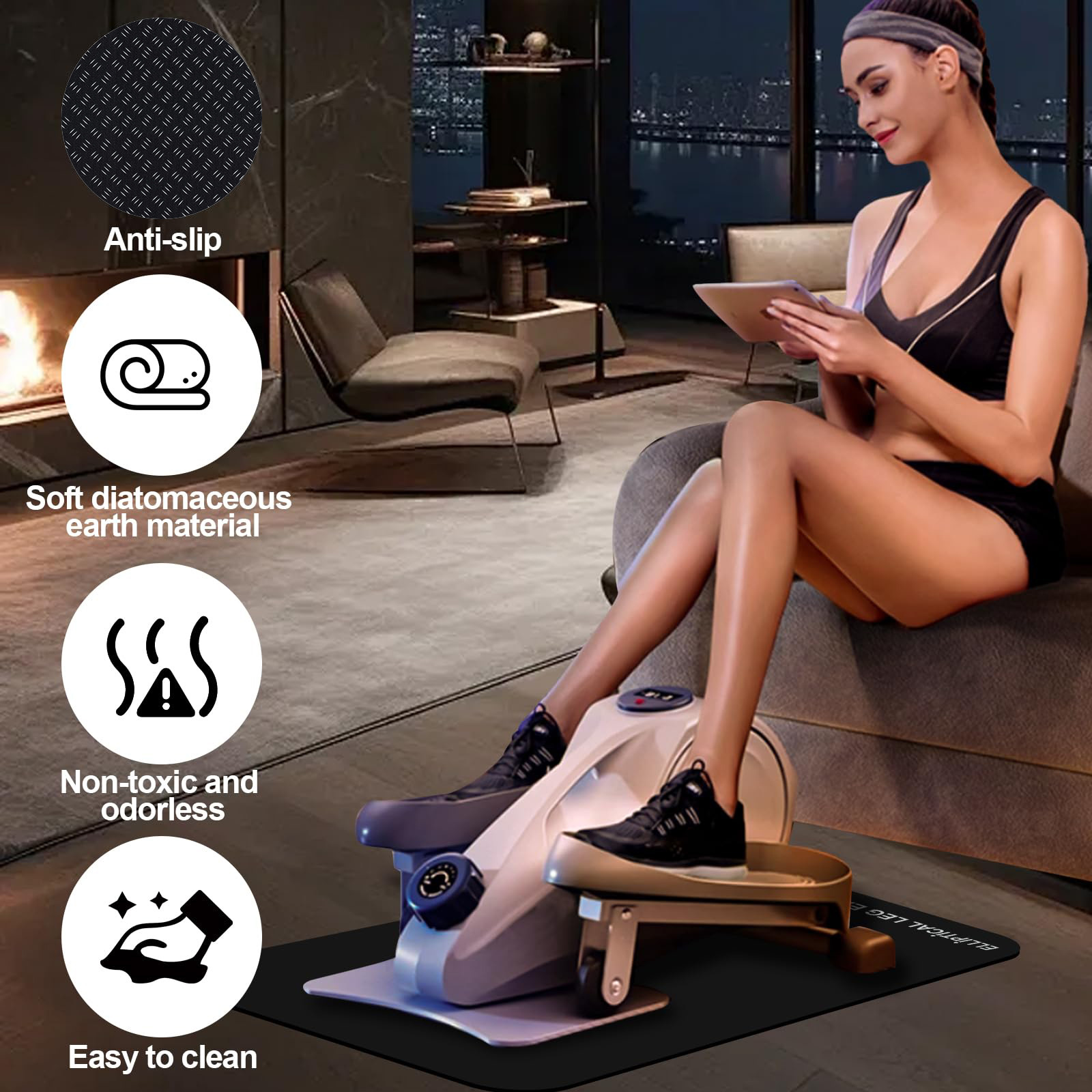 Cross-Border Stepper Pad Leg Exerciser Pvc Leather Non-Slip Pad Foot Pedal Exerciser Pad Floor Protection Pad