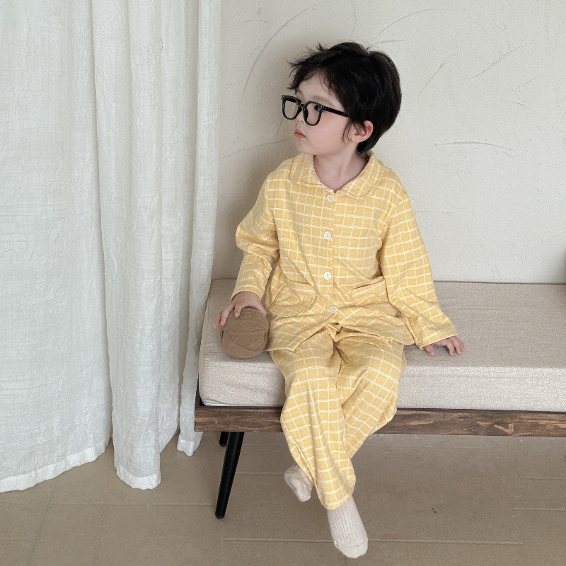 [Bragode Velvet] Children's Anti-Static Pajamas, Stylish Cardigans, Ins Style Home Clothes Sets for Babies
