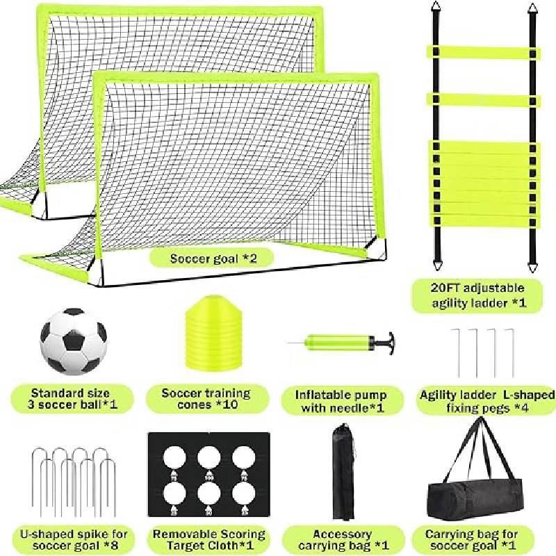 Kids Soccer Goal Backyard Set Portable Pop up Football Net Training Equipment with Soccer Goal Ladder