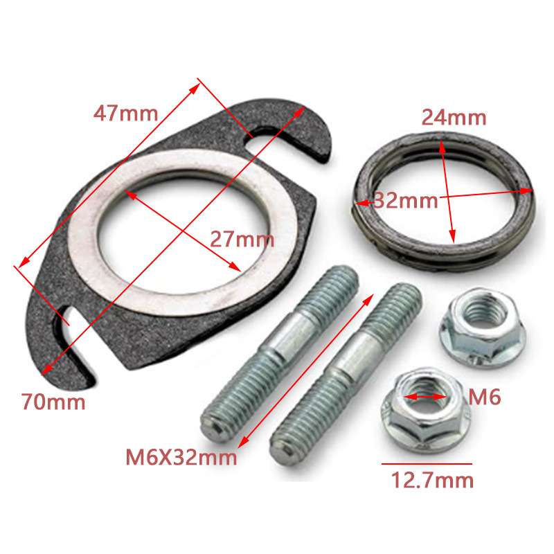 Suitable for Yamaha 2t 50Cc 2t Roller Exhaust Pipe Pad Screw Two-Stroke 50 Silencer Pad Kit