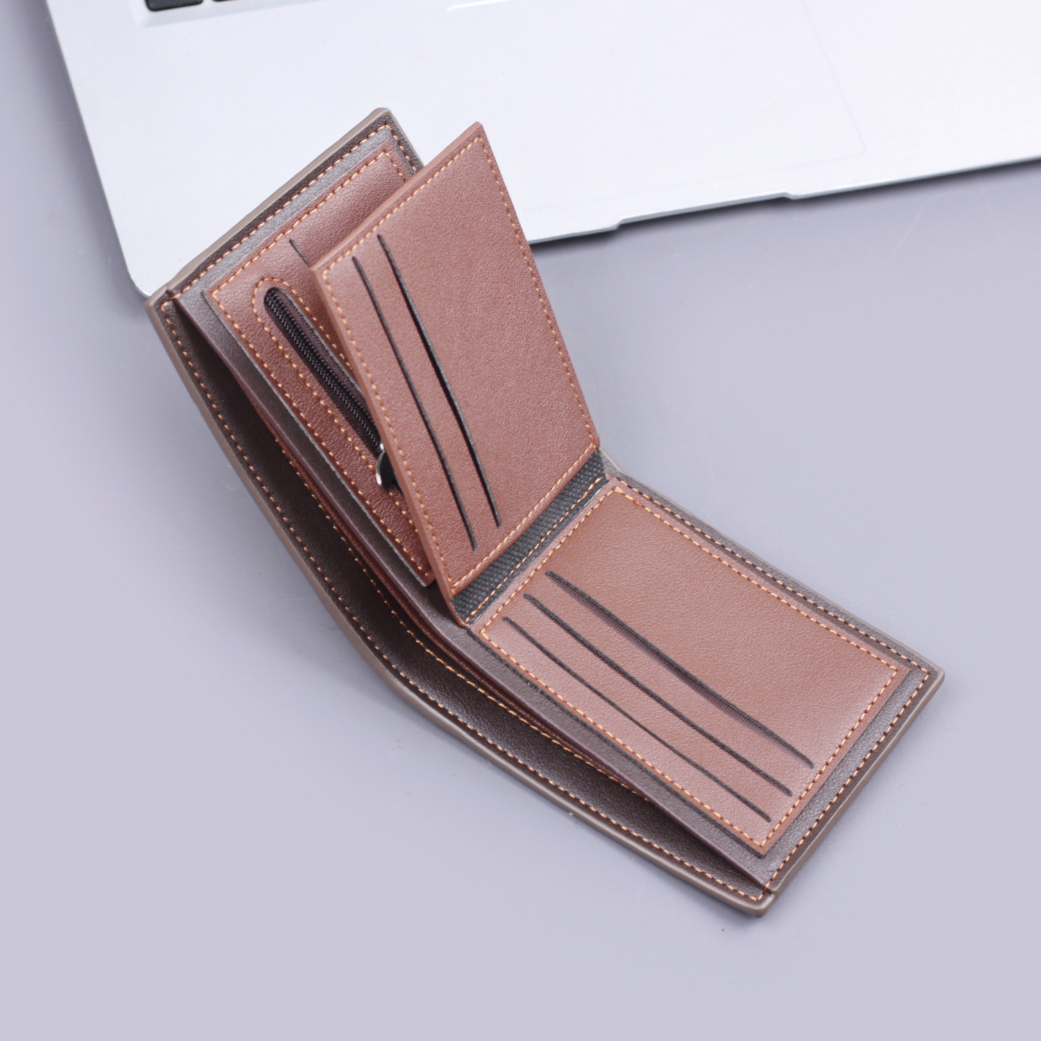 Men's Short Wallet Men's Wallet Man Wallet Cross Border Wallet Laser Engraved Men's Coin Wallet Men