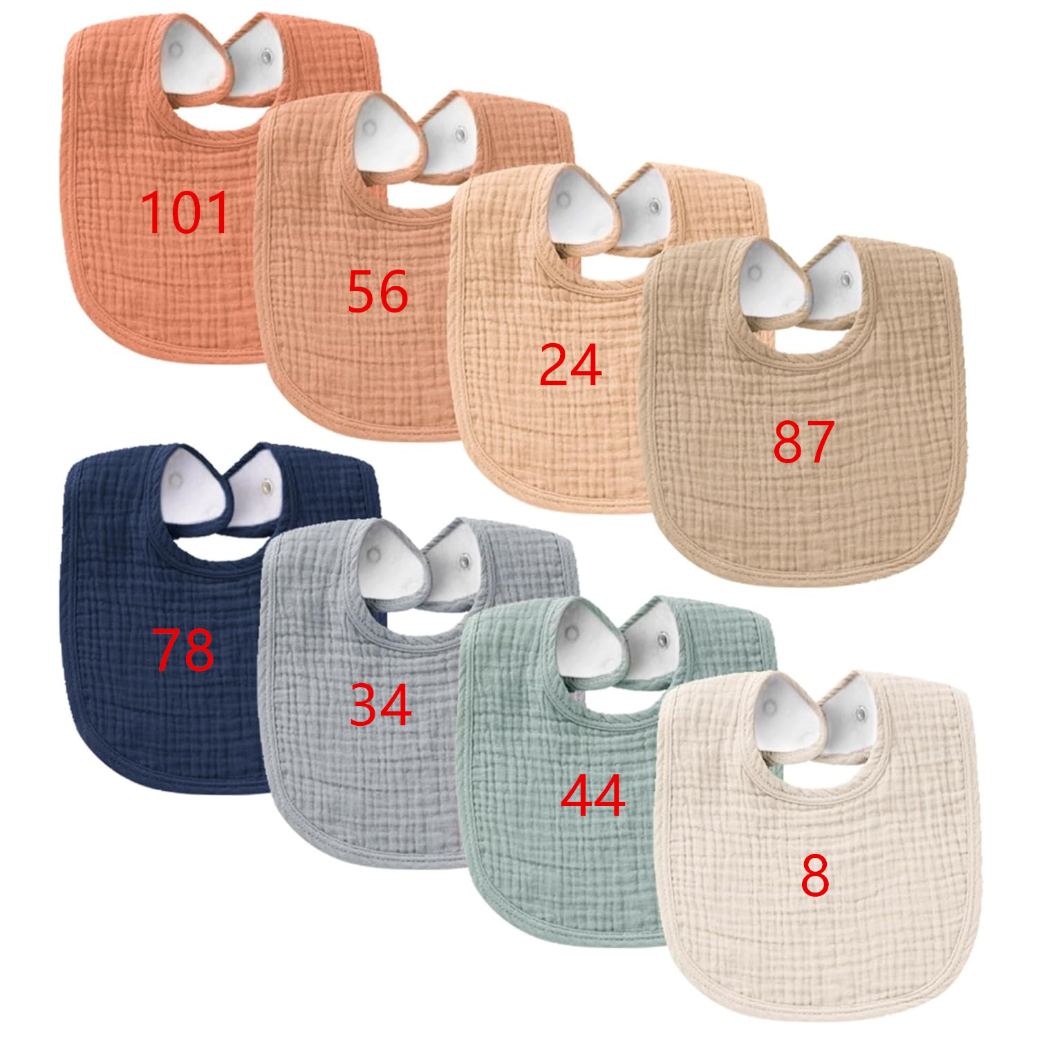 Newborn baby double crepe cotton gauze saliva towel U-shaped bib absorbent milk spitting cushion towel bib cross-border explosions