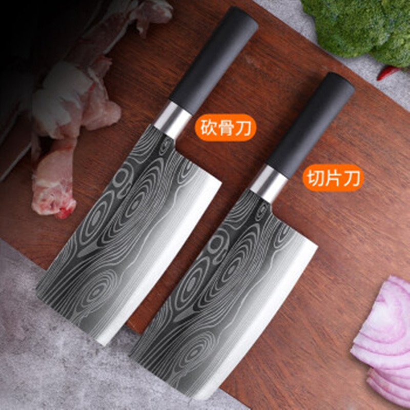 German craft pattern steel kitchen knife Damascus pattern cutting knife household chef slice special knife laser pattern knife