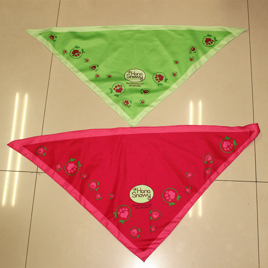 Manufacturer Customized Polyester Triangle Scarf Pet Headscarf Thickeneded Polyester Triangle Headscarf