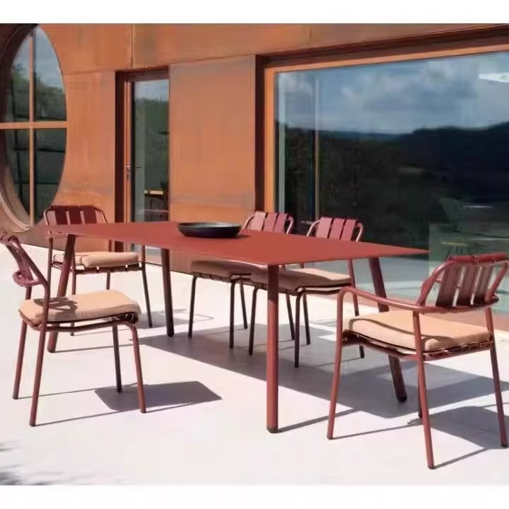 Nordic Outdoor Tables and Chairs White Modern Courtyard Balcony Internet Celebrity Open-Air Outdoor Milk Tea Shop Cafe Leisure Tables and Chairs