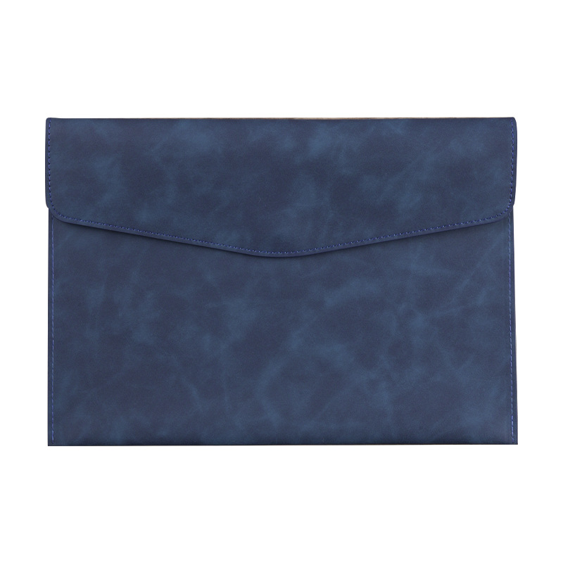 A4 Leather Document Storage Bag Briefcase Simple Retro Single Layer Thickeneded Waterproof Large Capacity Business Meeting Bag