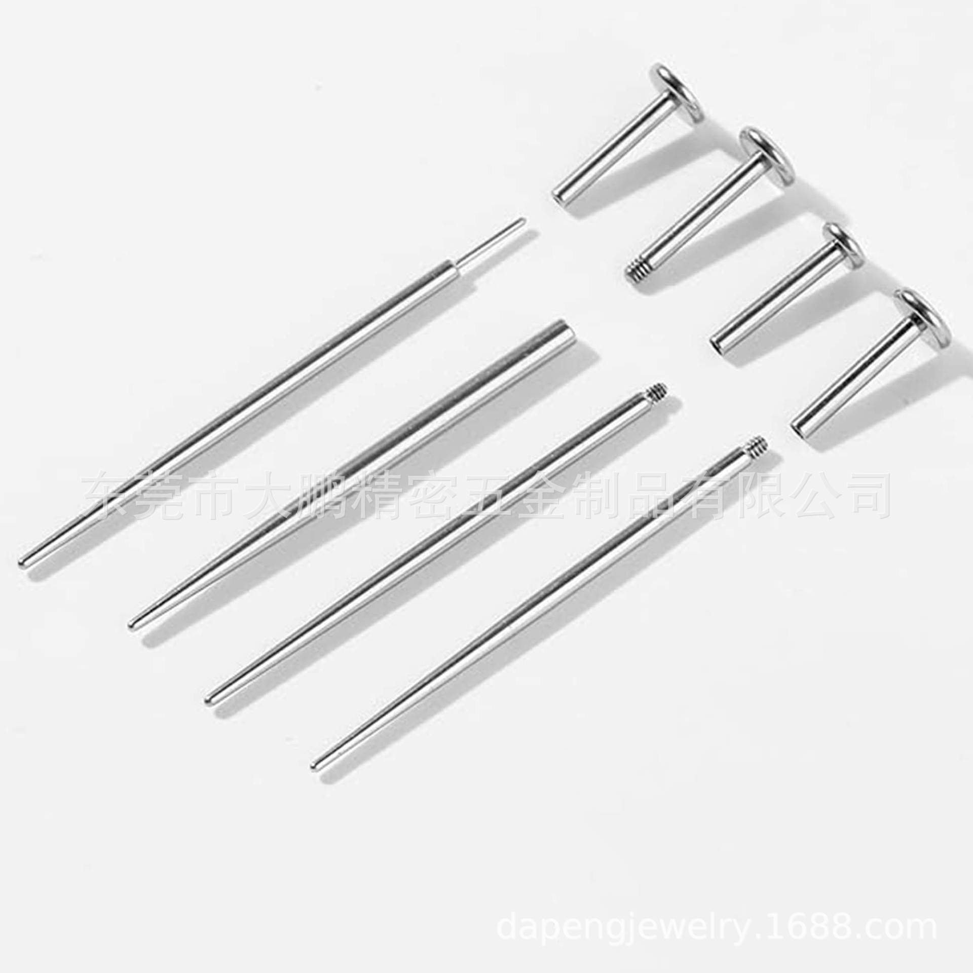 Stainless Steel Piercing Guide Rod Guide Needle Titanium Steel Auxiliary Piercing Gripper Internal and External Tooth Ear Stud Tongue Stud Insertion Rod