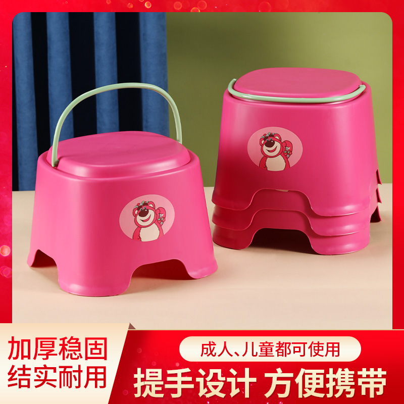 Портативный пластиковый табурет, взрослый, утолщенный, детский стул, большой нескользящий табурет для смены обуви, скамейка для детского сада
