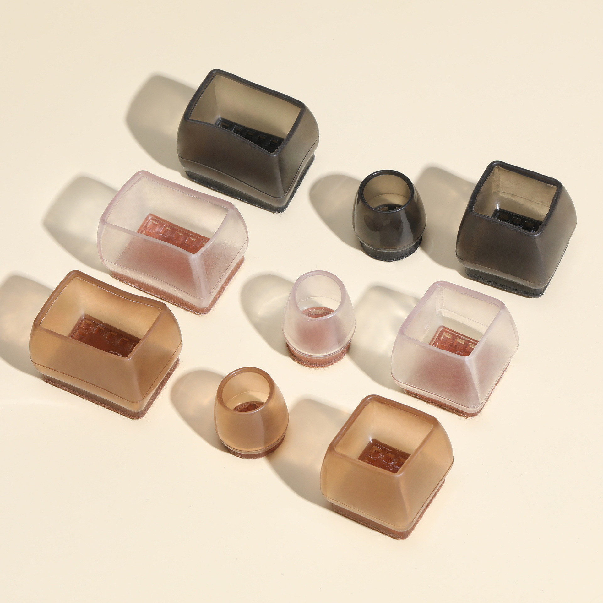 Non-Slip Transparent Chair Foot Covers Thickened Silent Felt Table and Chair Foot Covers Stool Table and Chair Leg Protective Covers Wear-Resistant Foot Pads