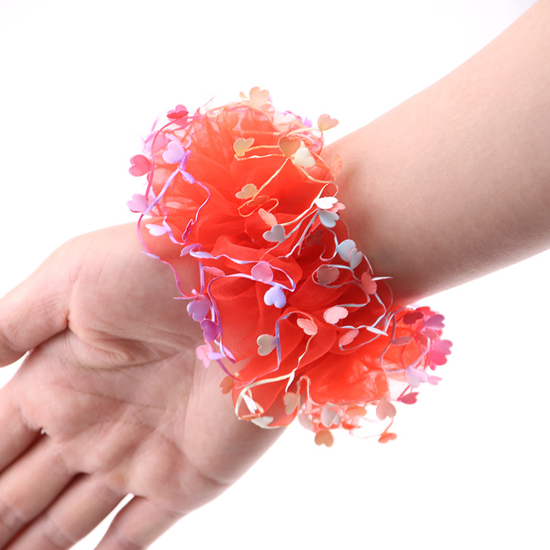 Children's Day New Year's Day Dance Performance Lace Hairband Silk Yarn Headband Wrist Flower Garland Hair Accessory Princess Series