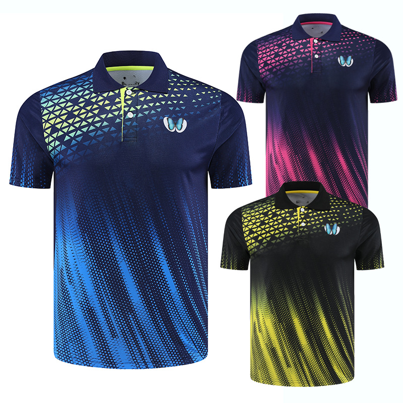 Новая одежда для настольного тенниса для мужчин и женщин, футболки с коротким рукавом, быстро сохнущая, дышащая, для тренировок и соревнований, спортивная одежда для детей, тренировки для студентов