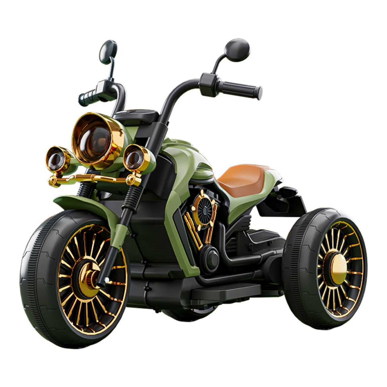 Children's Electric Car Three-wheeled Motorcycle Early Education Remote Control Rechargeable Boys and Girls Baby Toy Car Baby Car
