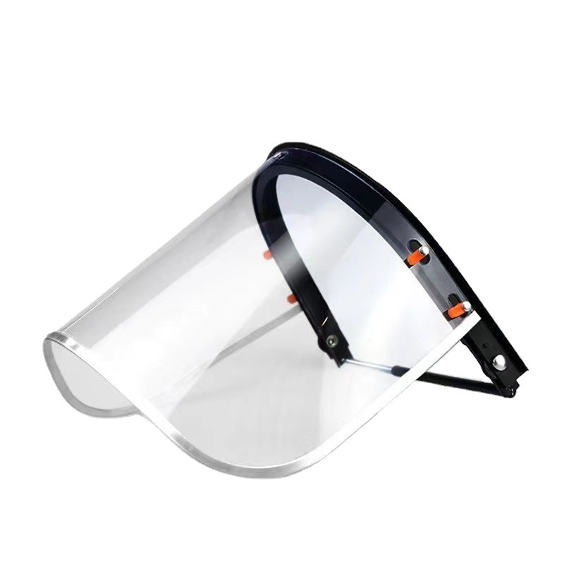 Factory direct safety helmet aluminum bracket face screen full face protection full transparent polished cutting anti-splash mask helmet