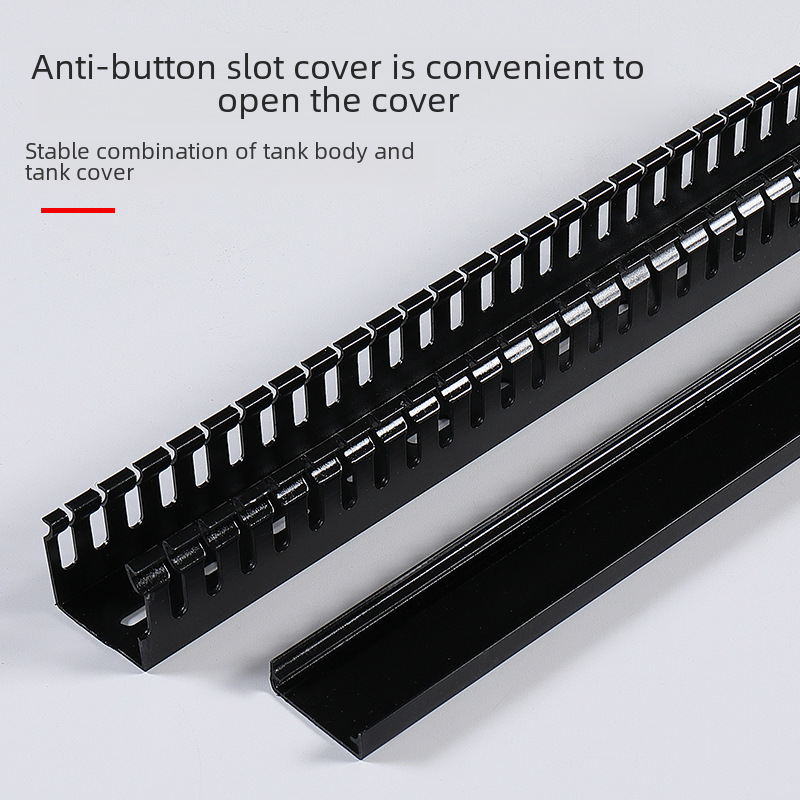 pvc black trunking flame retardant U-shaped industrial plastic Open-mounted trunking distribution gas box control cabinet trunking
