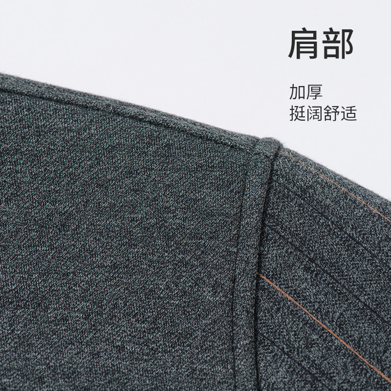 Fleece-Lined Thickened Two-Piece Knit Sweater Men's Shirt Collar Winter Warm Men's Clothing for Middle-Aged and Elderly Dads Men's Sweater