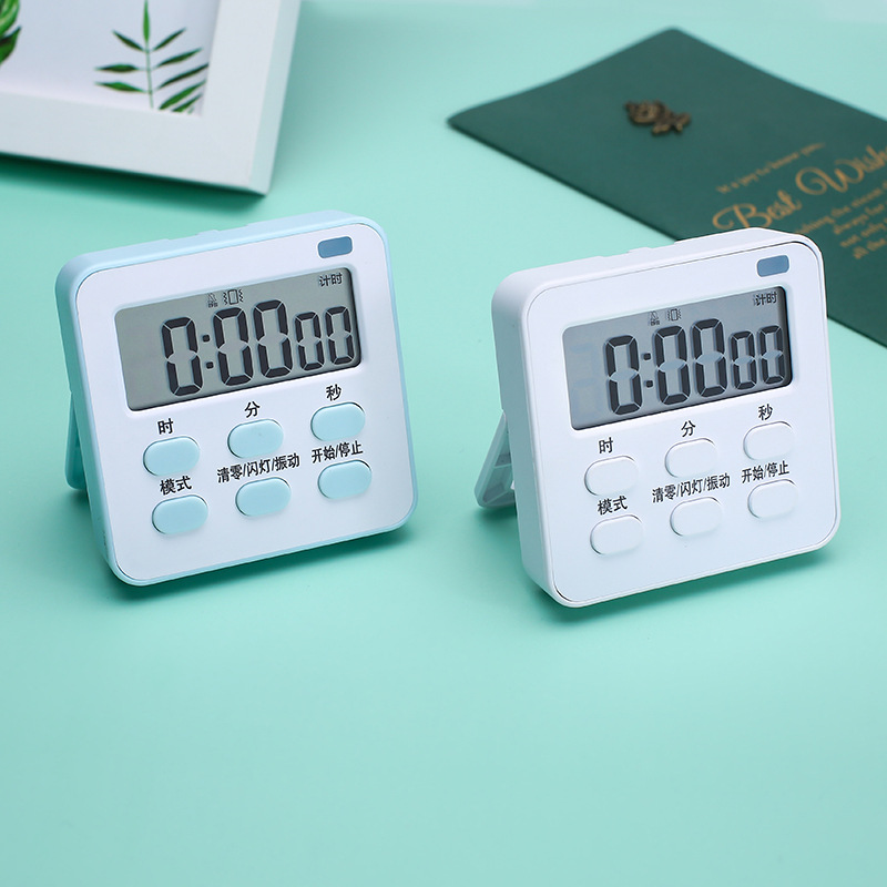 Kitchen timer fifth generation clock alarm clock timer can be set in the quiet room flashing light vibration and noise snooze