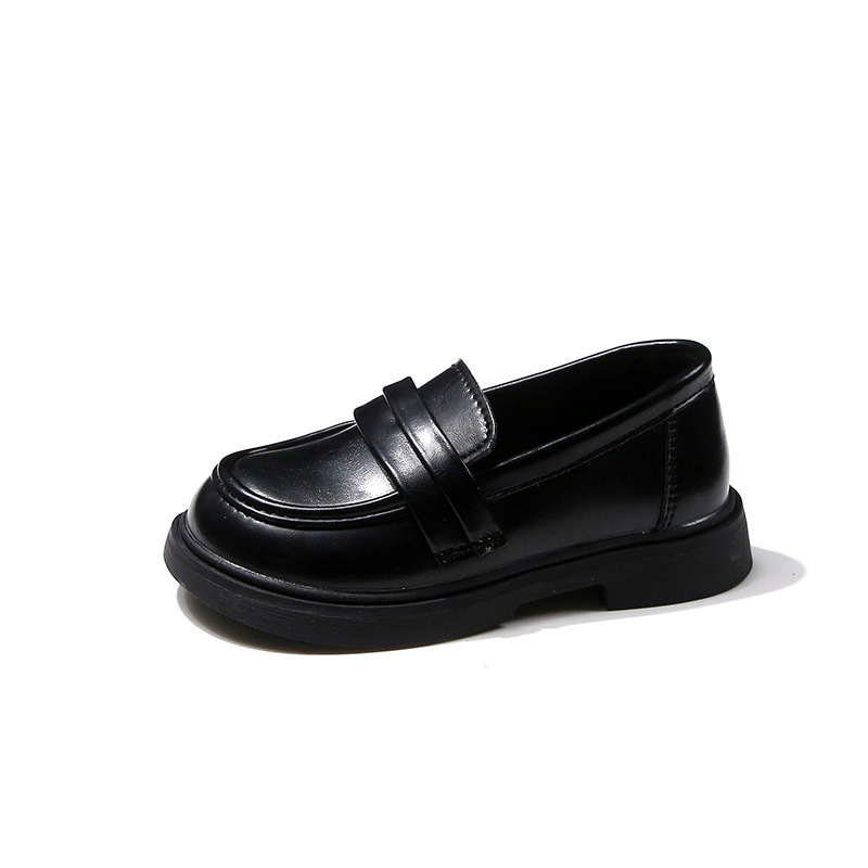 Girls' Leather Shoes 2026 Spring and Autumn New Style Children's Soft-Soled Princess Shoes Black Student Shoes Slip-On Casual Loafers