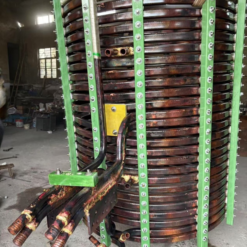 Mingze Electric Furnace Medium Frequency Furnace Induction Coil Copper Coil Aluminum Shell Steel Shell Furnace Coil Induction Accessories Induction Furnace Coil