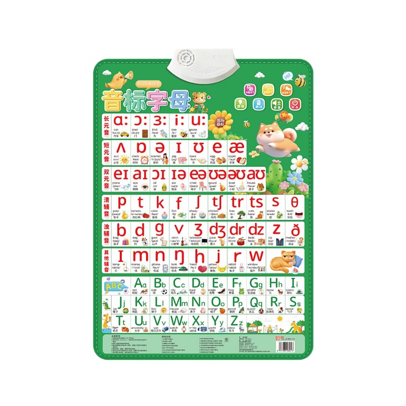 Phonetic Alphabet Audio Wall Chart English Pronunciation and Natural Pronunciation 48 International English Alphabet Early Education Artifact