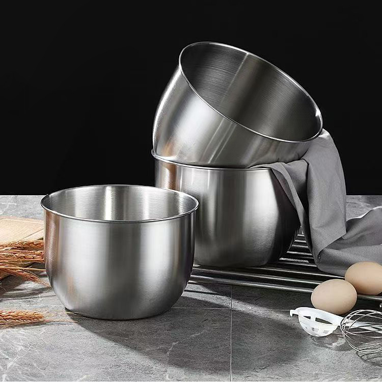 Stainless Steel Egg-Beating Basin, Deep Basin with Lid, Splash-Proof Baking Whipped Cream Basin and Basin, Chicken Basin